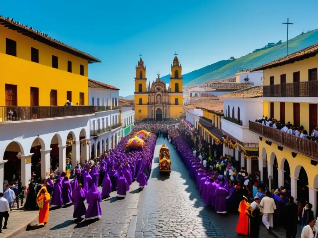 Festivales de Semana Santa: calle colorida, actividad bulliciosa, arquitectura religiosa, tradiciones y cultura