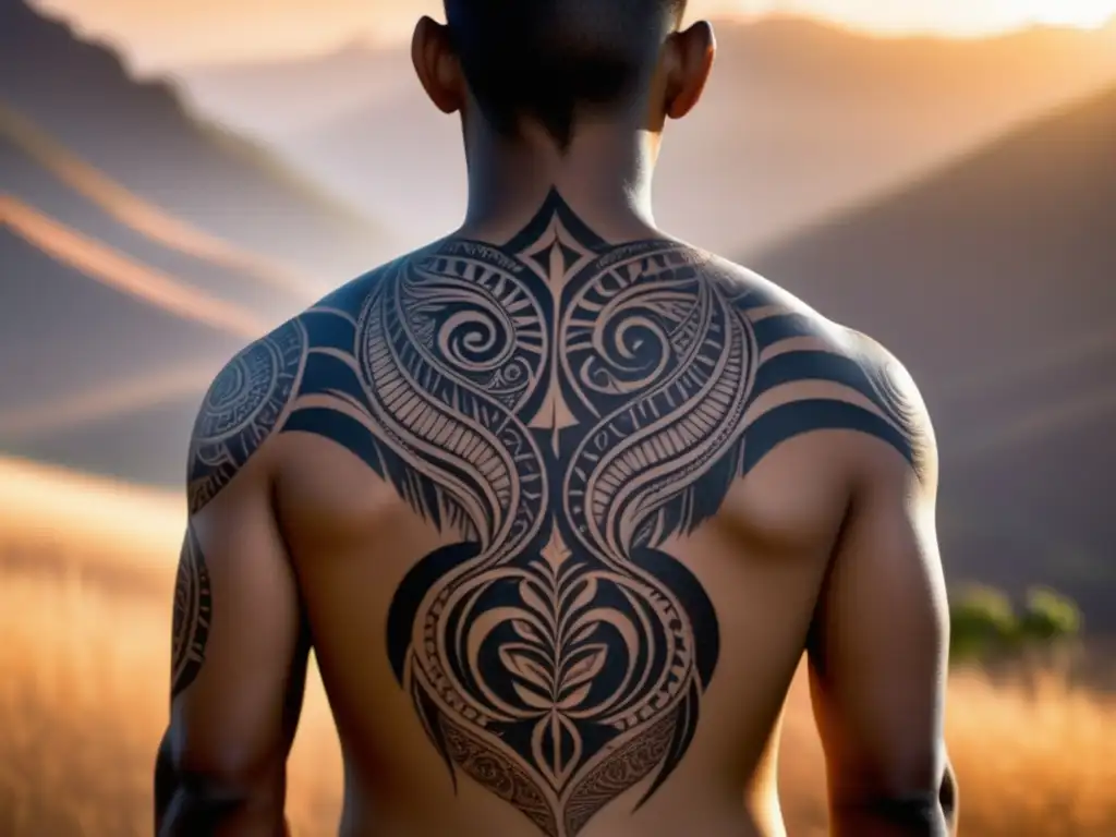 Hermoso tatuaje tribal en la espalda: significado de los tatuajes tribales en rituales