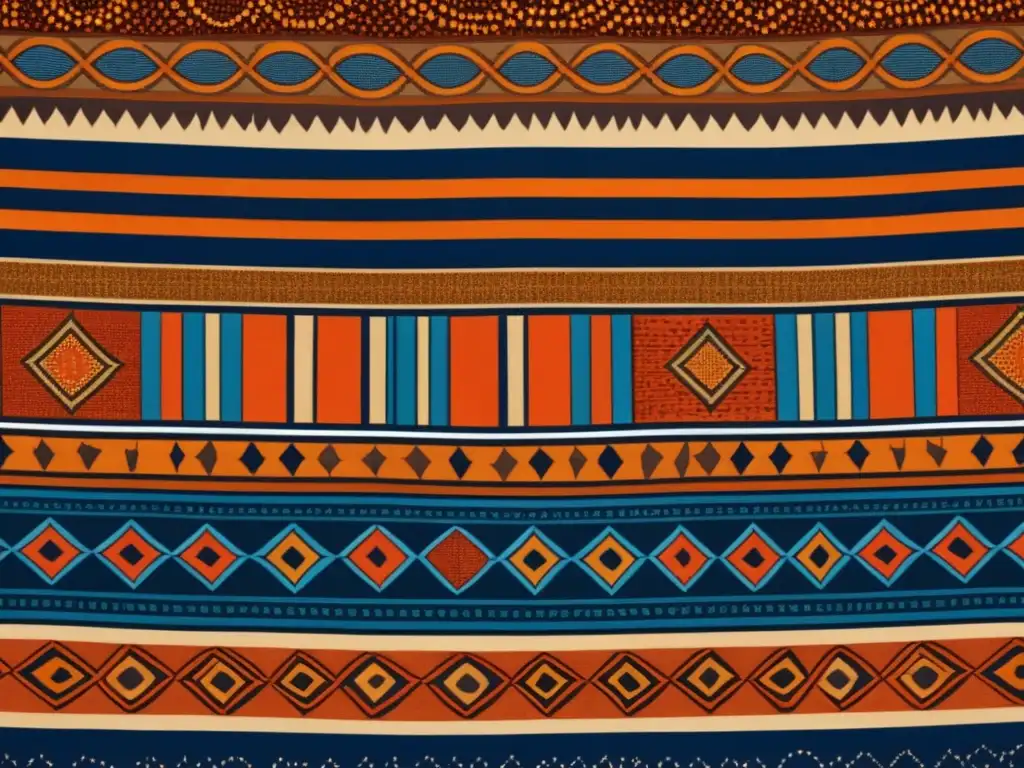 Simbolismo indumentaria africana: Textil vibrante con simbolos y patrones representativos de la cultura, historia y espiritualidad africana