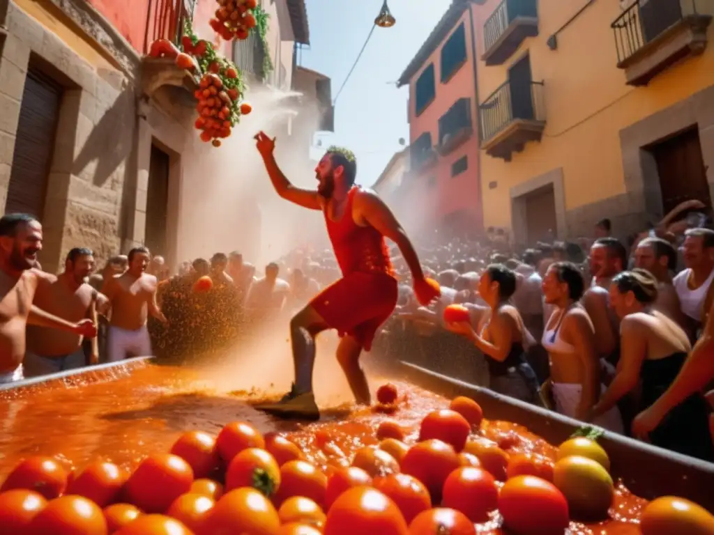 Festival Tomatina Buñol España - Éxtasis de tomates y alegría en las calles estrechas - Comidas exóticas festivales mundo