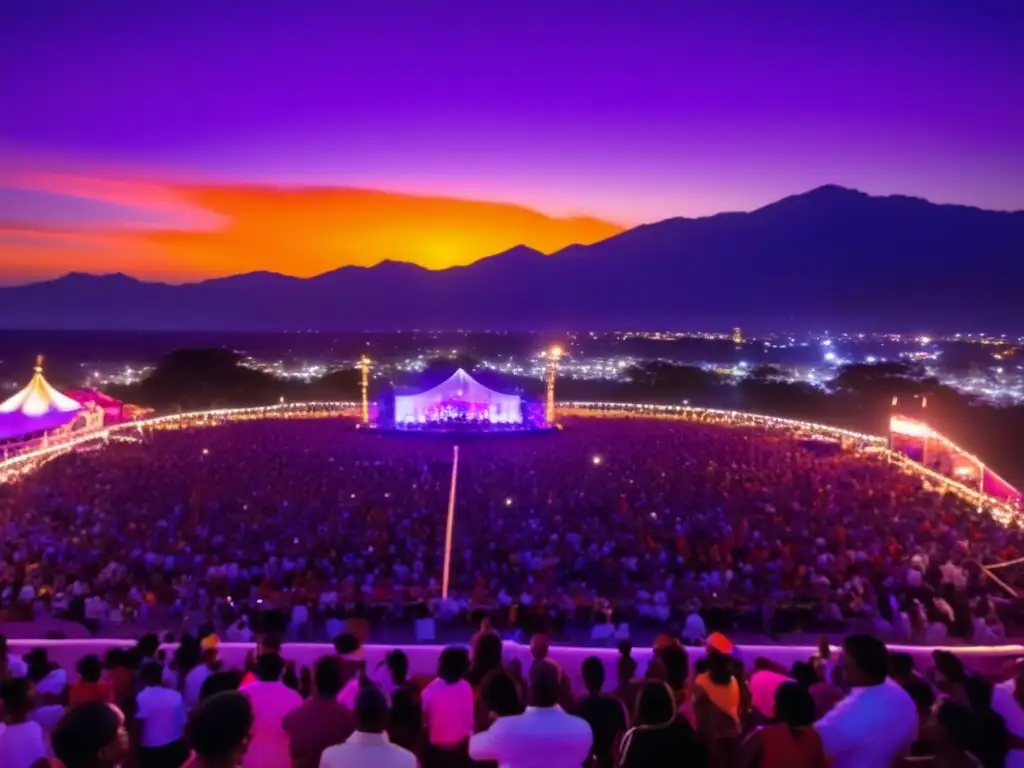 Festival de Bolero en Santiago de Cuba - Escena mágica del atardecer con música y decoraciones vibrantes