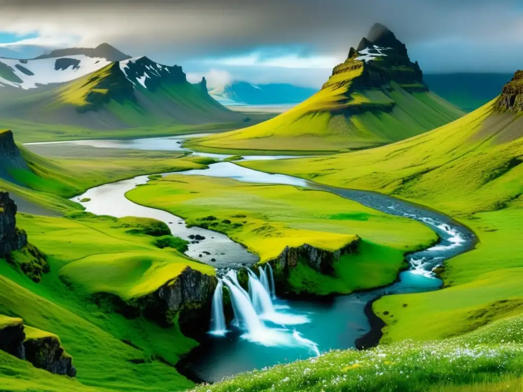 Paisaje impresionante del Festival de los Elfos en Islandia