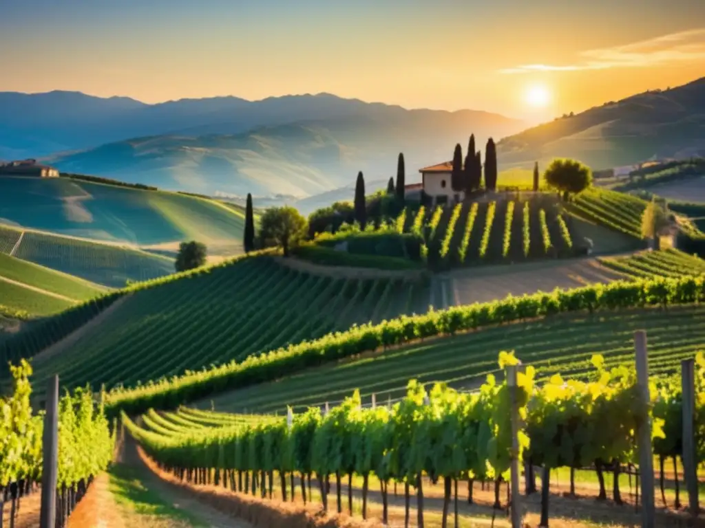 Celebraciones de vino espumoso en Italia en un idílico viñedo rodeado de colinas