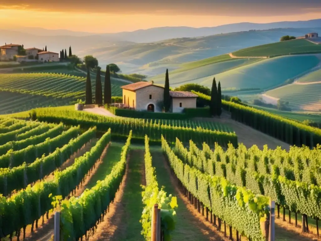 Viñedos italianos al atardecer: tradición y celebraciones de vino espumoso en Italia