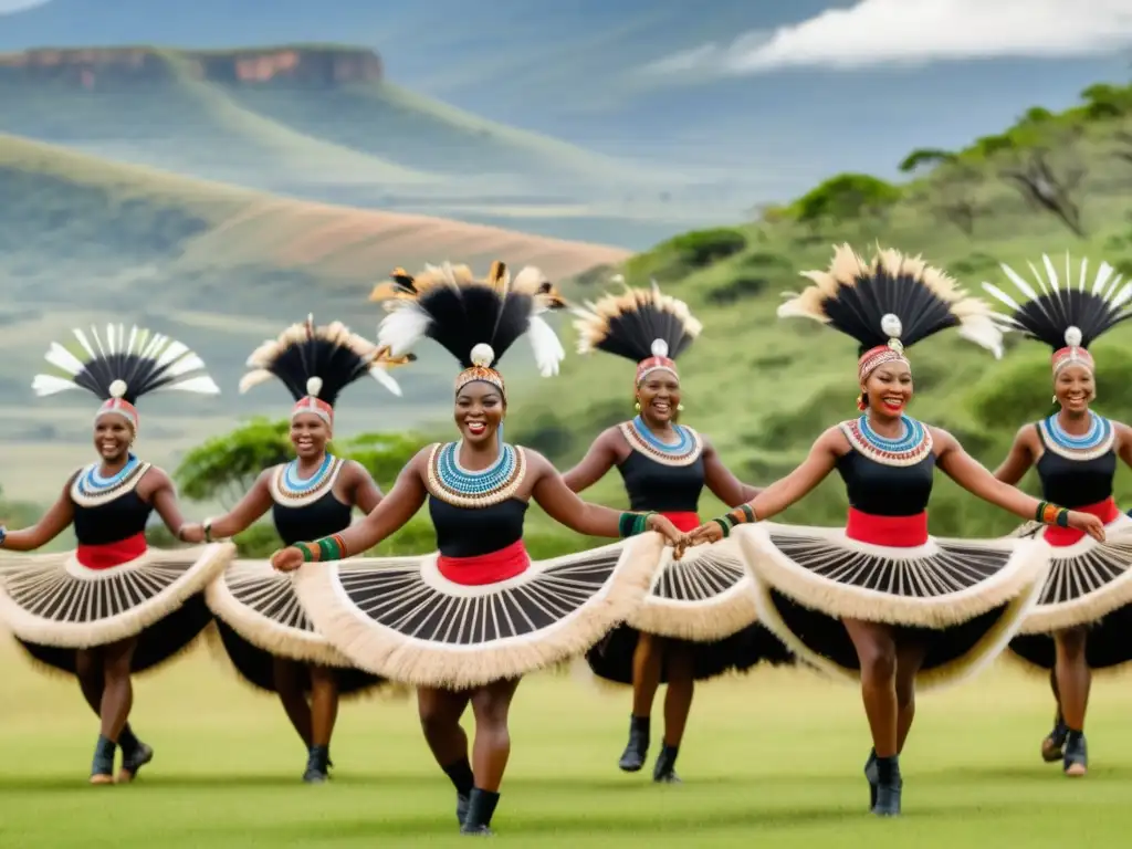 Festival Danza Zulu Sudáfrica: vista impresionante, danza vibrante, naturaleza exuberante, tradición cultural